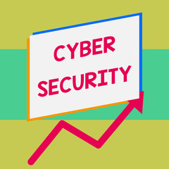 Handwriting text writing Cyber Security. Conceptual photo Protect a computer system against unauthorized access One blank rectangle above another arrow zigzag upwards increasing sale
