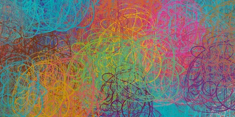 Fototapeta premium Artistic sketch backdrop material. Abstract geometric pattern. Chaos and random. Modern art drawing painting. 2d illustration. Digital texture wallpaper. 