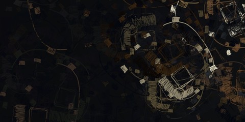 Artistic sketch backdrop material. Abstract geometric pattern. Chaos and random. Modern art drawing painting. 2d illustration. Digital texture wallpaper. 