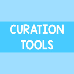 Writing note showing Curation Tools. Business concept for Software used in gathering information relevant to a topic Square rectangle paper sheet loaded with full creation of pattern theme