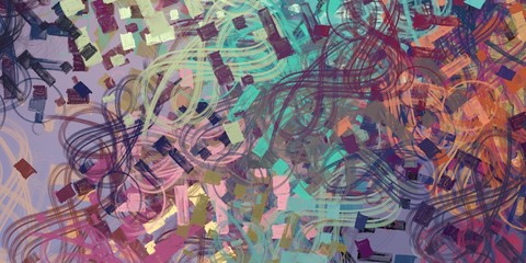 Artistic sketch backdrop material. Abstract geometric pattern. Chaos and random. Modern art drawing painting. 2d illustration. Digital texture wallpaper. 