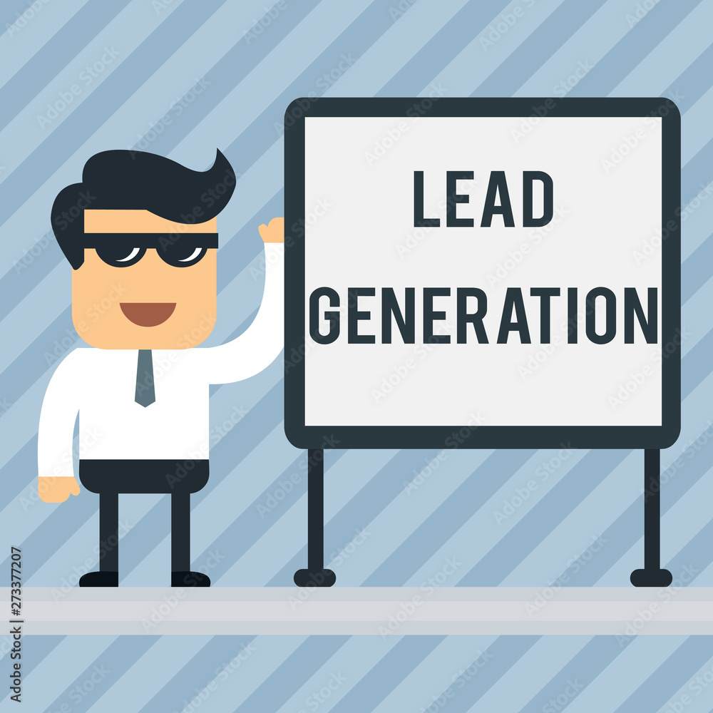 Poster writing note showing lead generation. business concept for initiation of consumer interest or enquir