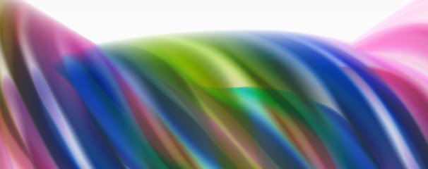 Modern Liquid color flow on white - colorful flow poster. Techno Wave Liquid shape in white color background. Design for your design project