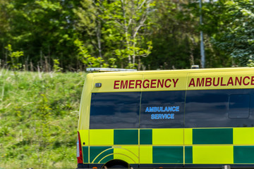 emergency ambulance van on uk motorway in fast motion © Jevanto Protography