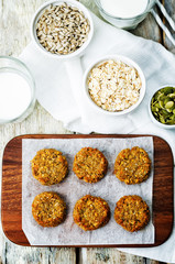 oats pumpkin and sunflower seeds banana cookies
