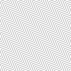 Zigzag geometric seamless pattern. Simple black and white zigzag diagonal lines on white background. Vector illustration