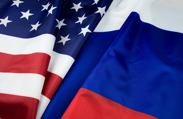 Usa flag and Russia flag background