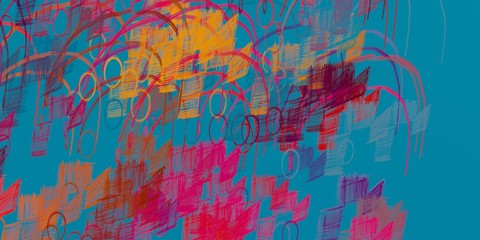 Artistic sketch backdrop material. Abstract geometric pattern. Chaos and random. Modern art drawing painting. 2d illustration. Digital texture wallpaper. 