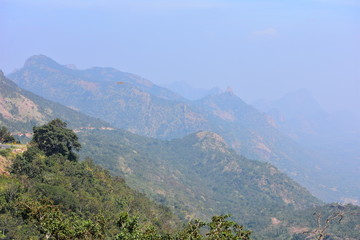 Fototapeta na wymiar Western Ghats View from Meghamalai Hills in Tamil Nadu