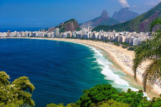 Copacabana beach in Rio de Janeiro, Brazil. Copacabana beach is the most famous beach of Rio de Janeiro, Brazil