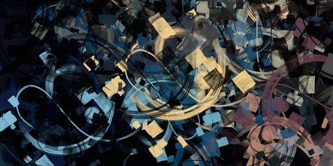 Artistic sketch backdrop material. Abstract geometric pattern. Chaos and random. Modern art drawing painting. 2d illustration. Digital texture wallpaper. 