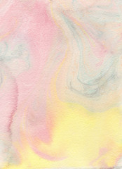 Light colorful watercolor stains. Abstract painted background