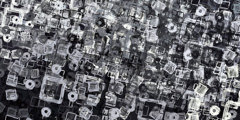 Artistic sketch backdrop material. Abstract geometric pattern. Chaos and random. Modern art drawing painting. 2d illustration. Digital texture wallpaper. 