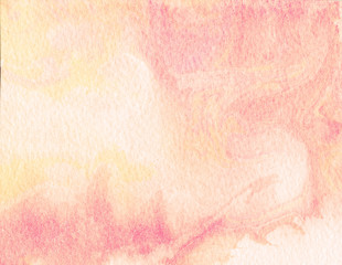 Abstract painted watercolor background on paper texture.