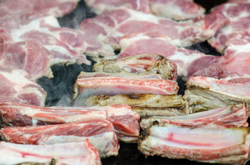 cooking meat with barbecue, makes the food flavors unique.