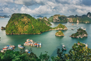 Panorama of Ha long bay in Vietnam