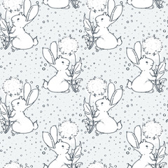 Vector seamless pattern in scandinavian stile. Backdrop for children textiles wrapping paper