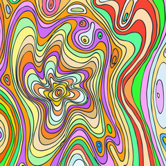 Vector coloring pattern, curved lines, black and white grunge background