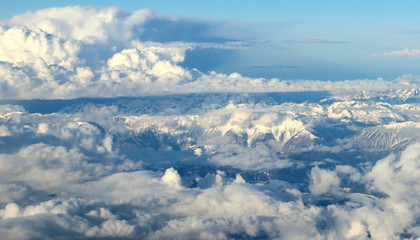 Naklejka premium les alpes françaises vues du ciel