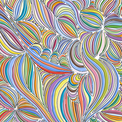 Vector coloring pattern, curved lines, black and white grunge background