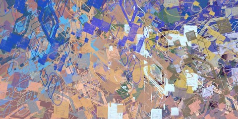 Artistic sketch backdrop material. Abstract geometric pattern. Chaos and random. Modern art drawing painting. 2d illustration. Digital texture wallpaper. 