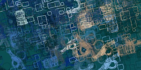 Artistic sketch backdrop material. Abstract geometric pattern. Chaos and random. Modern art drawing painting. 2d illustration. Digital texture wallpaper. 