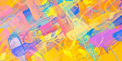 Artistic sketch backdrop material. Abstract geometric pattern. Chaos and random. Modern art drawing painting. 2d illustration. Digital texture wallpaper. 