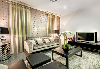 A creatively-constructed drawing room