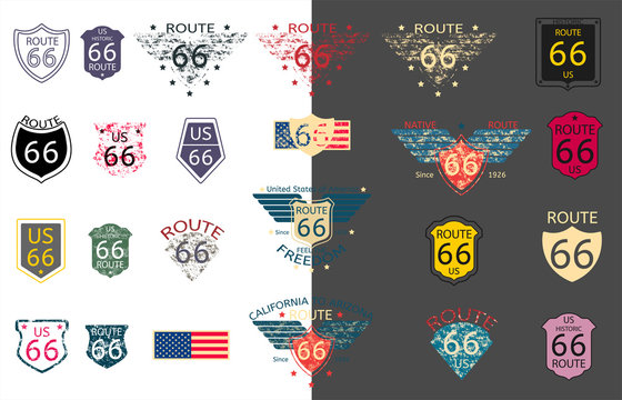 US Historic Route 66 in vector