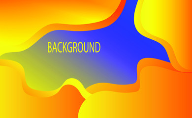 Blue orange abstract geometric background with liquid shape. Modern design template suitable for business presentation.