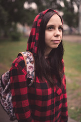 Portrait of young woman in casual clothes