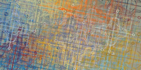 Modern abstract artwork. 2d illustration.