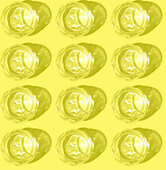Shadow from a vase on a yellow background seamless pattern