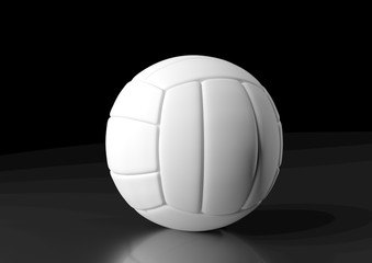 White volleyball isolated on a black background. 3D rendering illustration