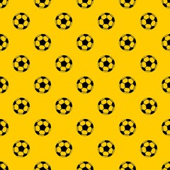 Soccer ball pattern seamless vector repeat geometric yellow for any design