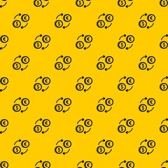 Euro dollar euro exchange pattern seamless vector repeat geometric yellow for any design