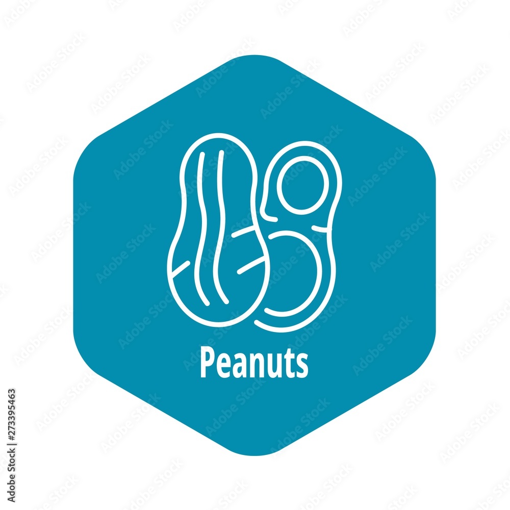 Poster peanuts icon. outline peanuts vector icon for web design isolated on white background