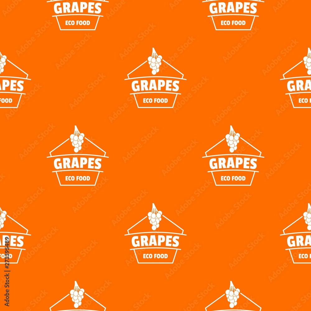 Poster fresh grapes pattern vector orange for any web design best