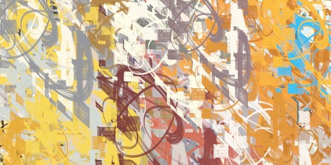 Abstract 2d illustration painting.