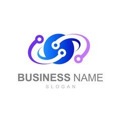 logo of the circle representing technology, logo ready to use