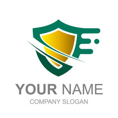 S letter logo with display inside the shield, logo ready to use