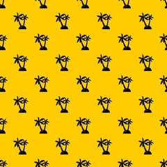 Palm trees pattern seamless vector repeat geometric yellow for any design