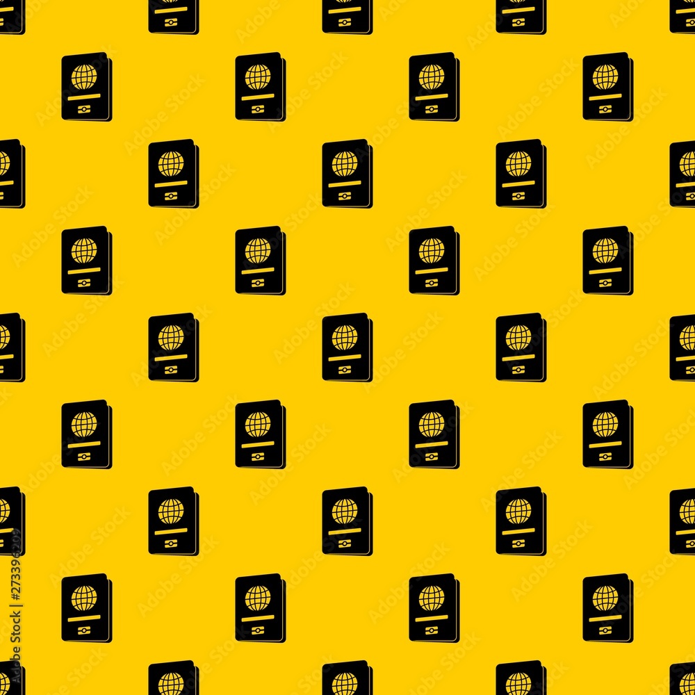 Poster passport pattern seamless vector repeat geometric yellow for any design