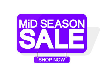Naklejka na ściany i meble Mid Season Sale, offer tag, discount banner design template, vector illustration
