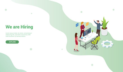 hire programmer poster or banner template for website design homepage or landing - vector