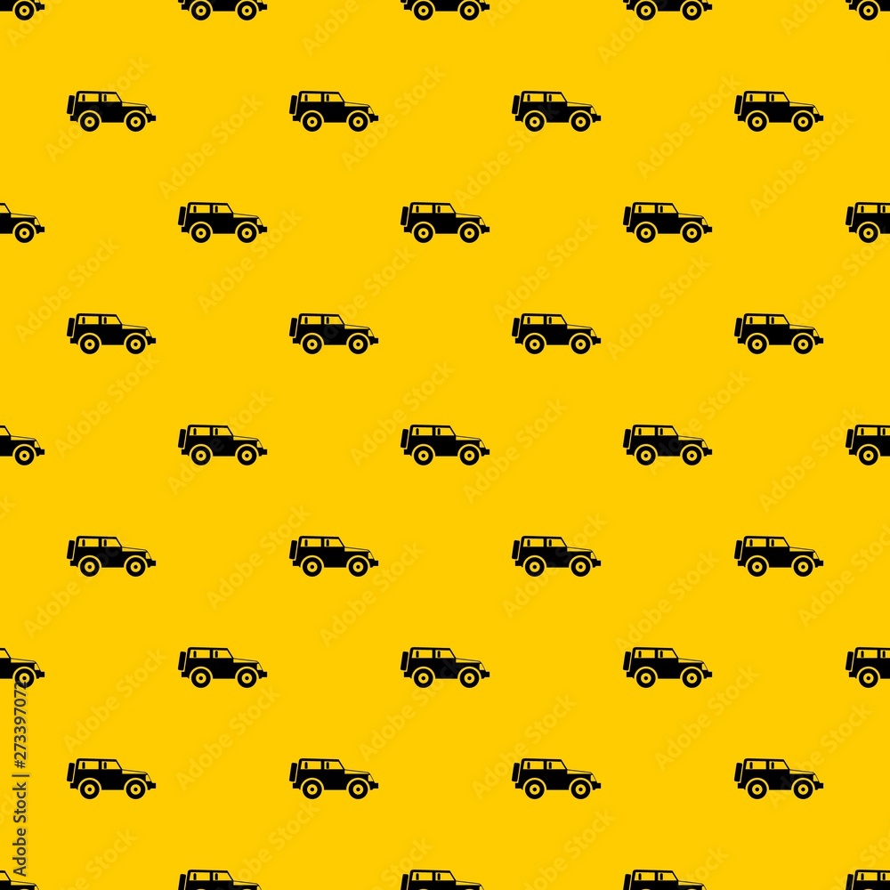 Poster jeep pattern seamless vector repeat geometric yellow for any design