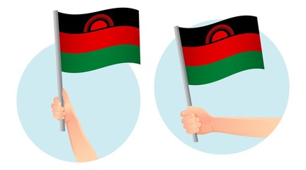 Malawi flag in hand icon