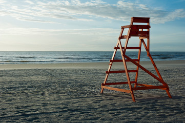 Lifeguard chair at Jacksonville Beach horizontal