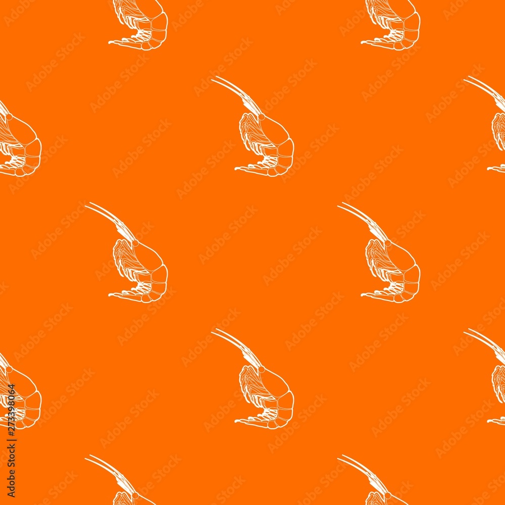 Poster shrimp pattern vector orange for any web design best