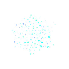 Blue, cyan, turquoise glitter stars confetti